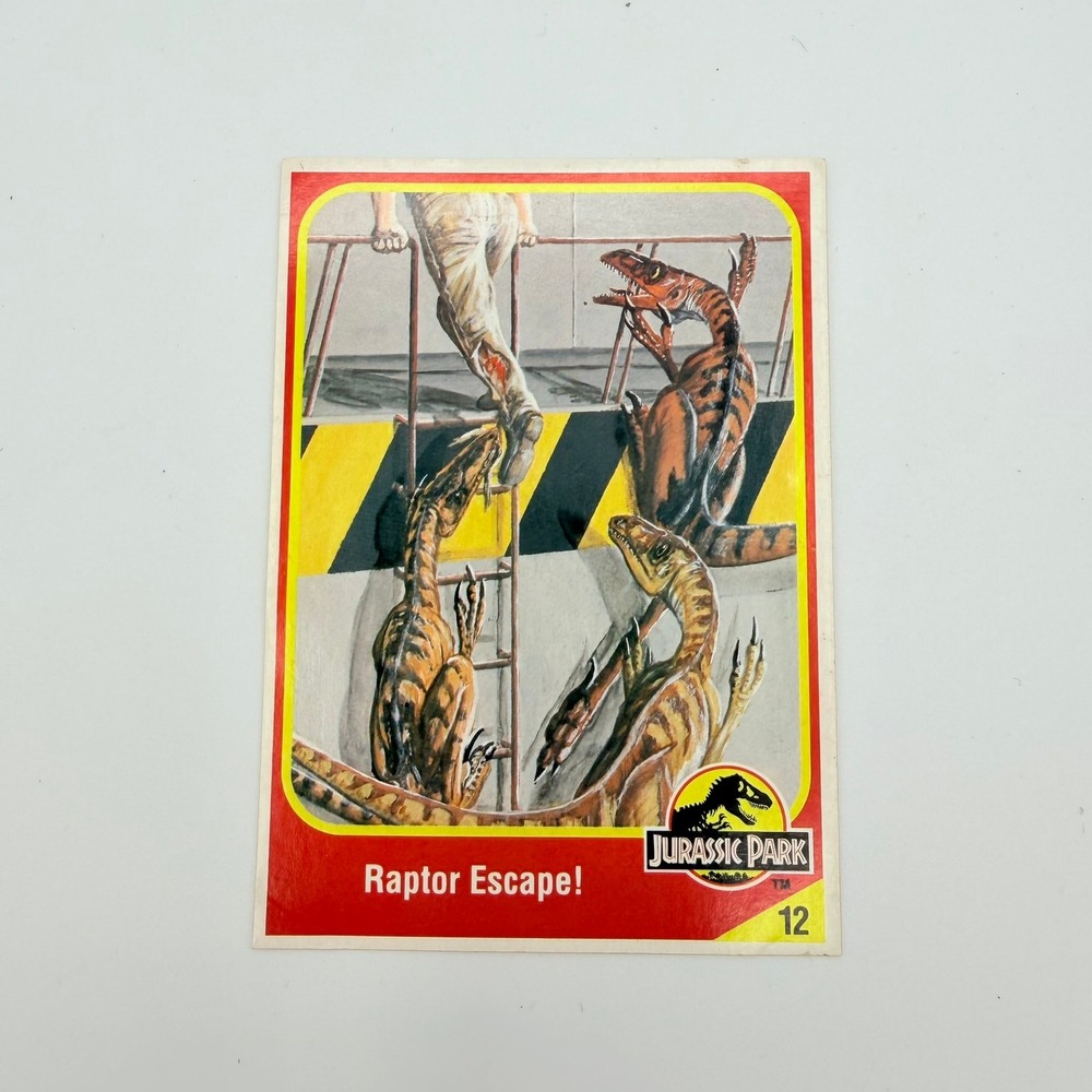 Kenner Jurassic Park Trading Card Unisex OS Red Good Raptor Escape #12 1993